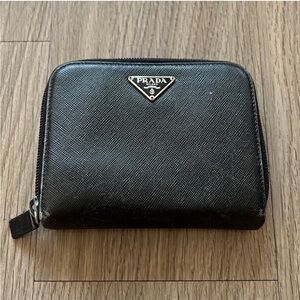 Authentic Prada Saffiano Leather Zip Around Wallet